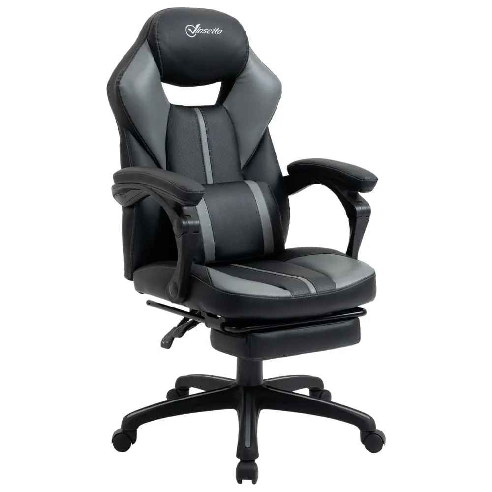 EASYCOMFORT Sedia da Ufficio Imbottita con Altezza Regolabile, Sedia Ergonomica Reclinabile per Computer con Poggiapiedi E...