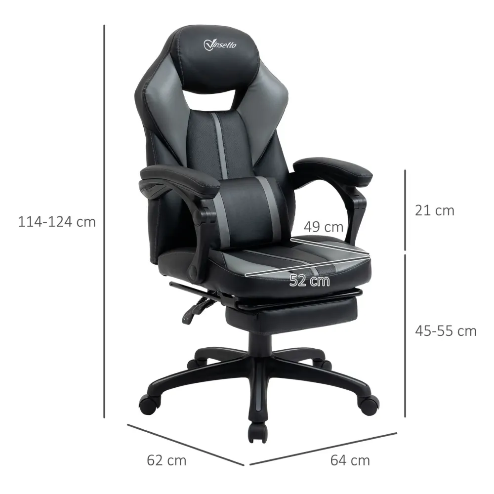 EASYCOMFORT Sedia da Ufficio Imbottita con Altezza Regolabile, Sedia Ergonomica Reclinabile per Computer con Poggiapiedi E...