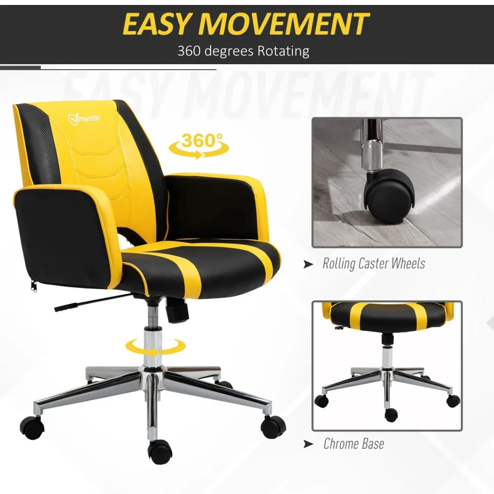 Easycomfort Sedia da Ufficio Racing Ergonomica Altezza Regolabile, Sedia da Scrivania Girevole con Funzione Dondolo, Nero...