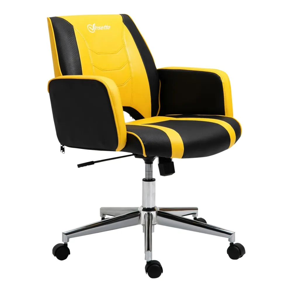Easycomfort Sedia da Ufficio Racing Ergonomica Altezza Regolabile, Sedia da Scrivania Girevole con Funzione Dondolo, Nero...