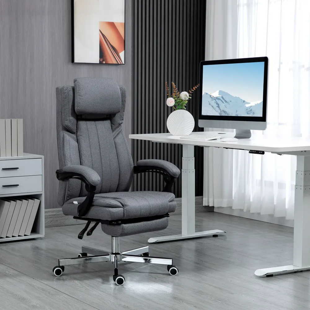 EASYCOMFORT Sedia da Ufficio Reclinabile con Altezza Regolabile, Imbottitura Spessa e Tessuto Traspirante, 65x61x105-113 cm