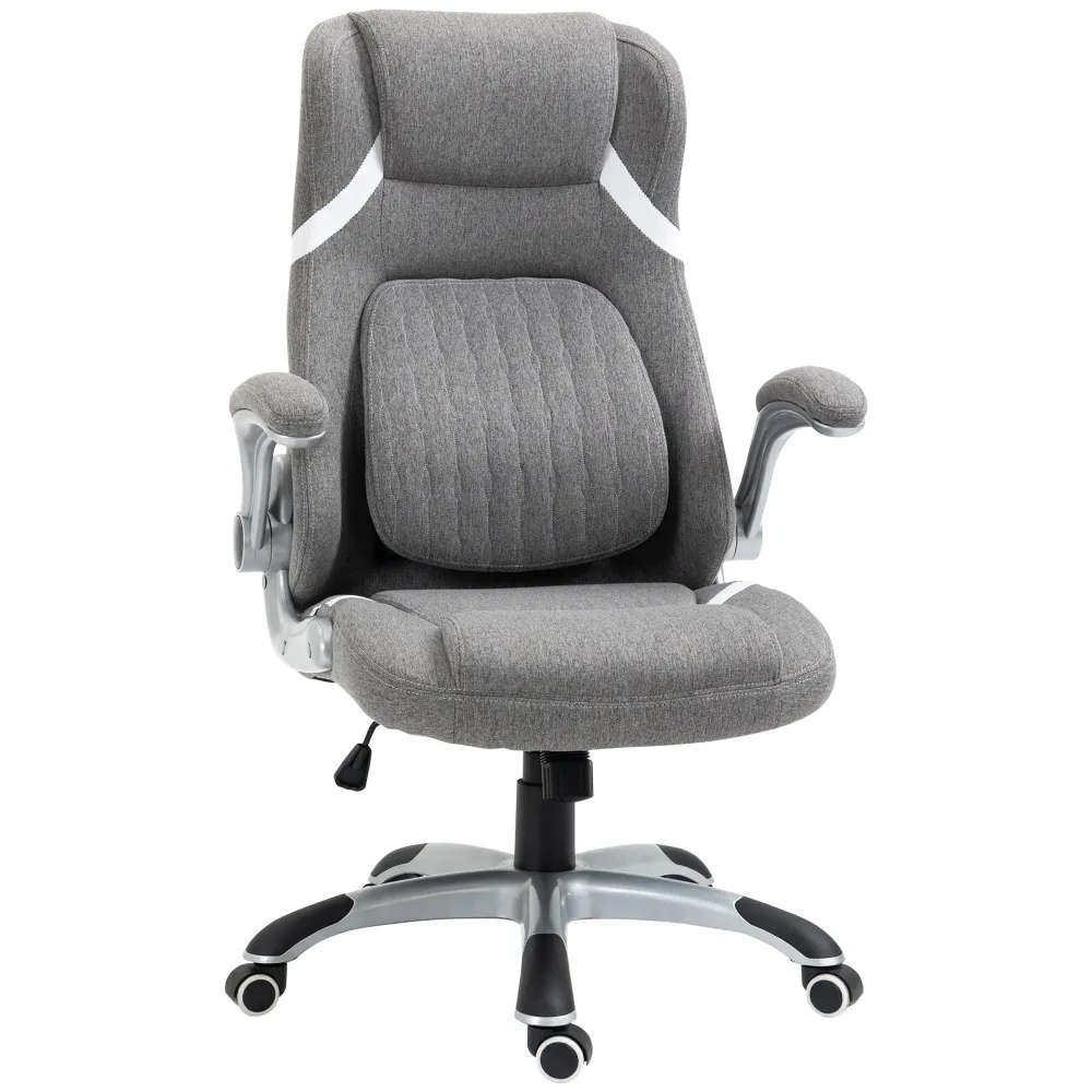 Easycomfort Sedia da Ufficio Reclinabile Tessuto Traspirante e Acciaio con Altezza Regolabile, 68x76x109-117 cm