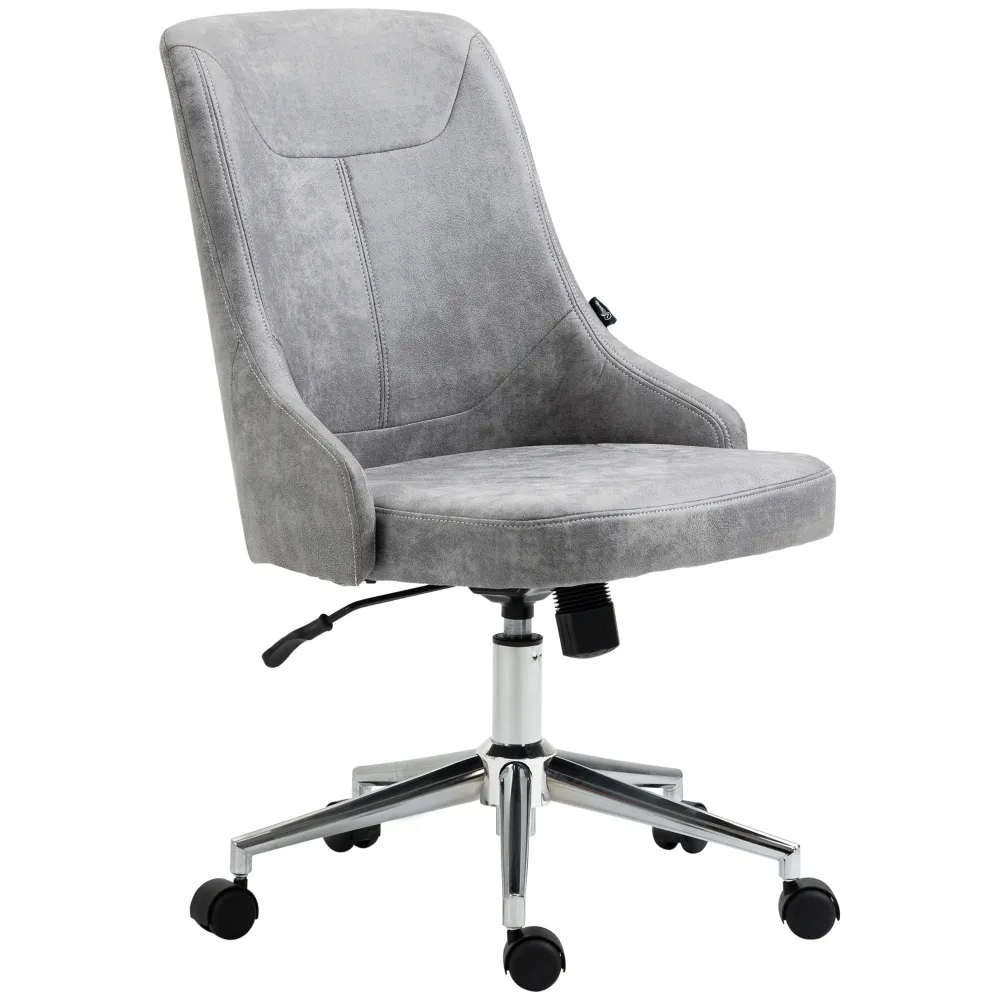 Easycomfort Sedia da Ufficio Regolabile Altezza con Funzione Girevole e Inclinabile 360°, 56x63x85-95 cm, Grigio