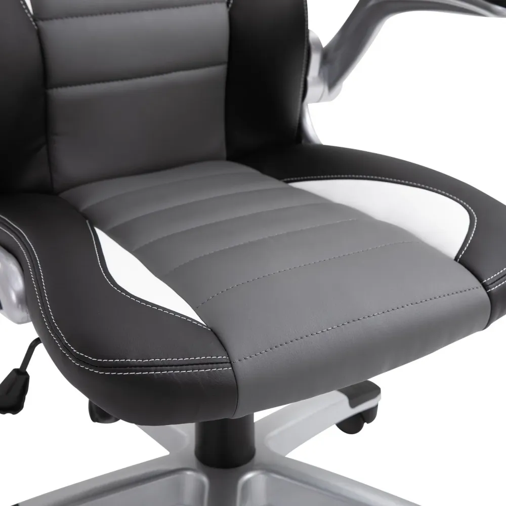 EASYCOMFORT sedia ufficio sedie da gaming Dirigenziale Regolabile Girevole Stile, Grigio e Nero