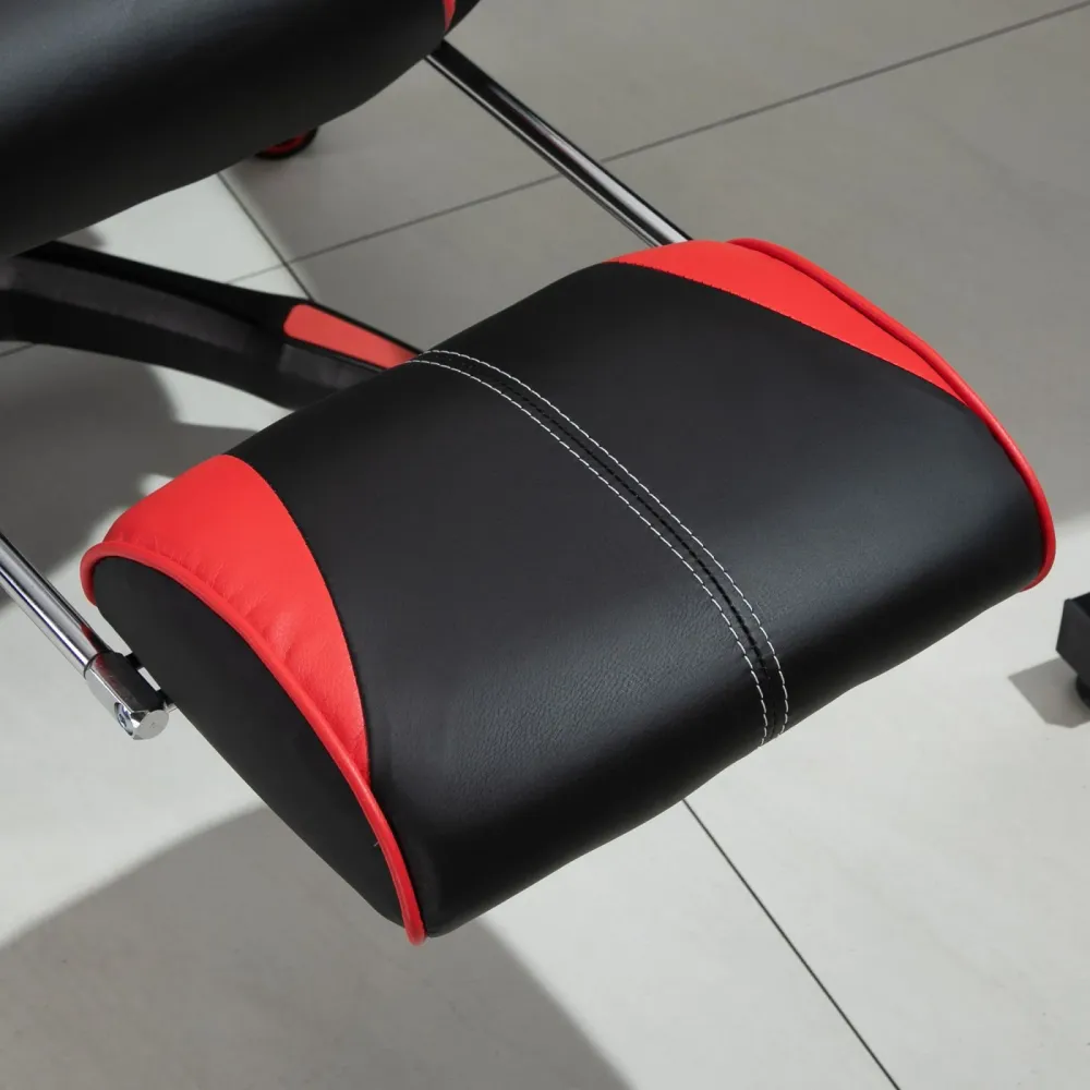 EASYCOMFORT Sedie da Gaming Sedie da ufficio ergonomiche con Rotelle Ecopelle, Rosso e Nero
