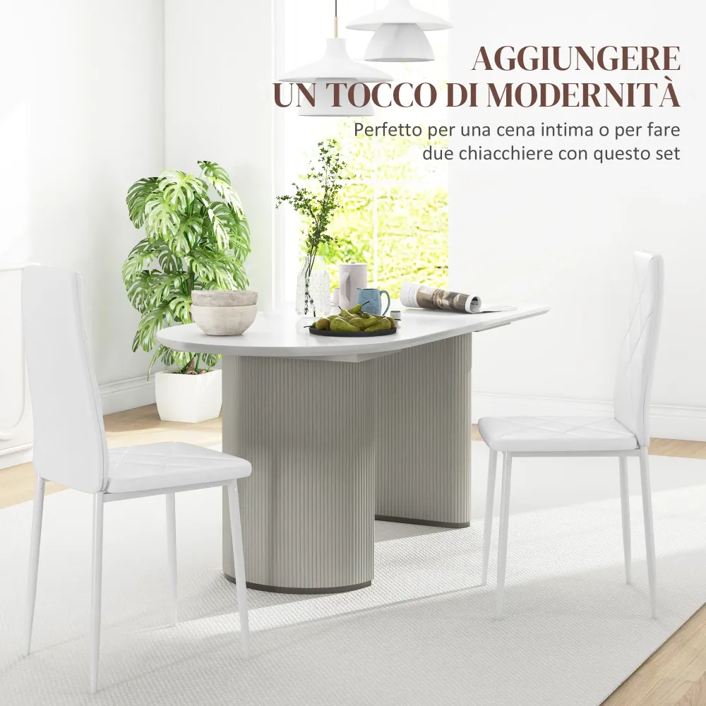 EasyComfort Set di 2 Sedie Moderne imbottite da Pranzo con Schienale Alto, Pelle e Acciaio,rivestimento polvere, 41x50x97...