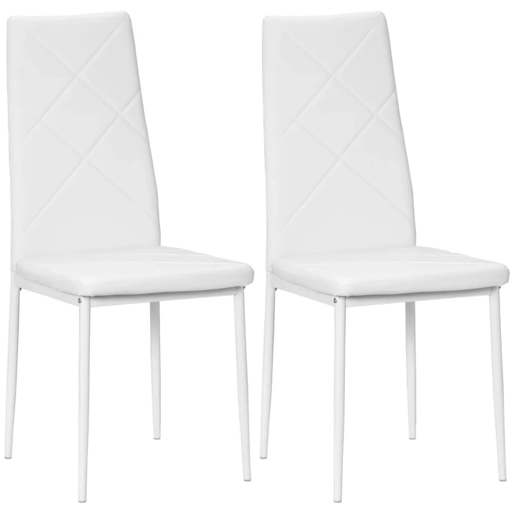EasyComfort Set di 2 Sedie Moderne imbottite da Pranzo con Schienale Alto, Pelle e Acciaio,rivestimento polvere, 41x50x97...