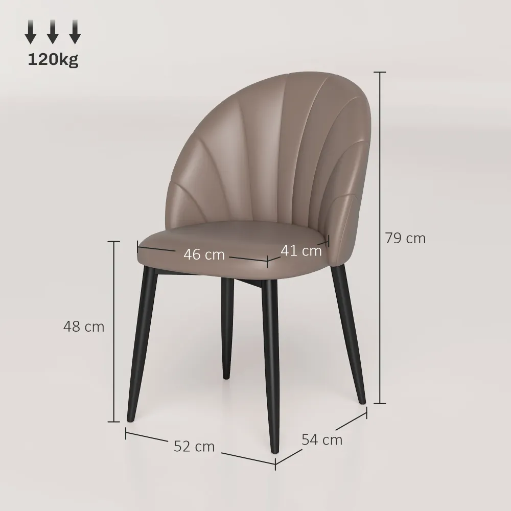 EasyComfort Set 2 Sedie Moderne per Cucina e Soggiorno da Pranzo con schienale conchiglia e cuciture decorative, 52x54x79c...