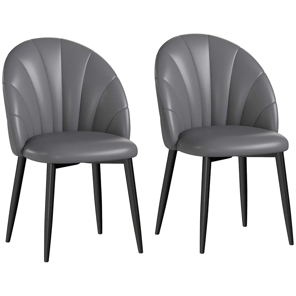 EasyComfort Set 2 Sedie Moderne per Cucina e Soggiorno da Pranzo con schienale conchiglia e cuciture decorative, 52x54x79c...
