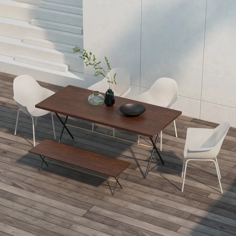 EasyComfort Set 4 Sedie Plastica con Piedini Antiscivolo, 59x55x84 cm, Grigio