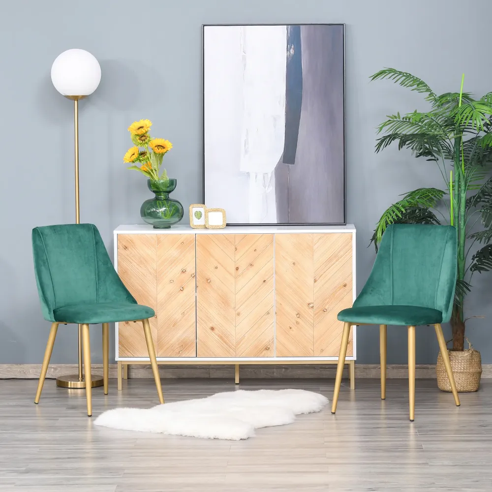 EasyComfort Set 2 Sedie da Pranzo Moderne e Imbottite da Salotto, per Soggiorno e Cucina, schienali ergonomici e gambe leg...