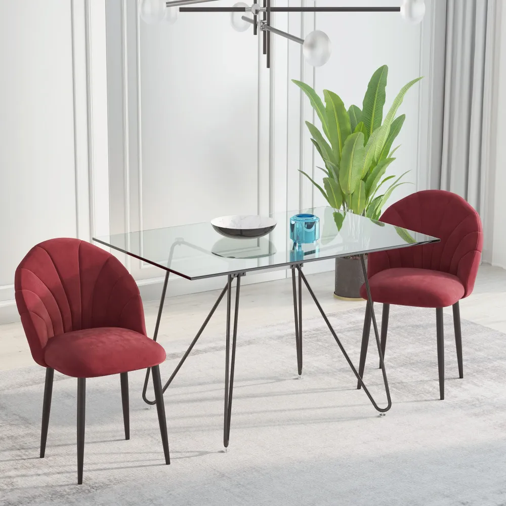 Easycomfort Set 2 Sedie Sala da Pranzo Imbottite con Design Nordico ed Ergonomico, Sedie da Cucina e soggiorno Metallo e V...