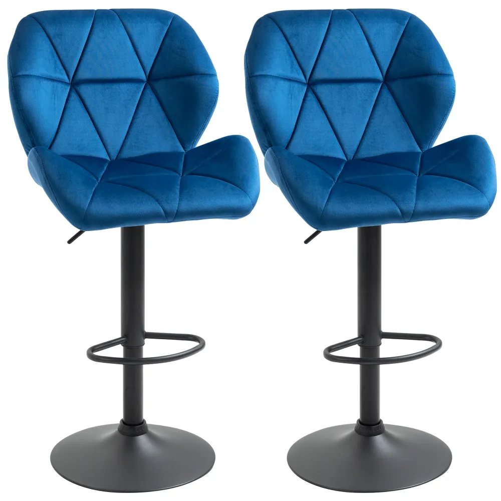 EasyComfort Set 2 Sgabelli Alti da Bar Moderno con Altezza Regolabile, seduta imbottitura con Base Rotonda da Cucina, Meta...