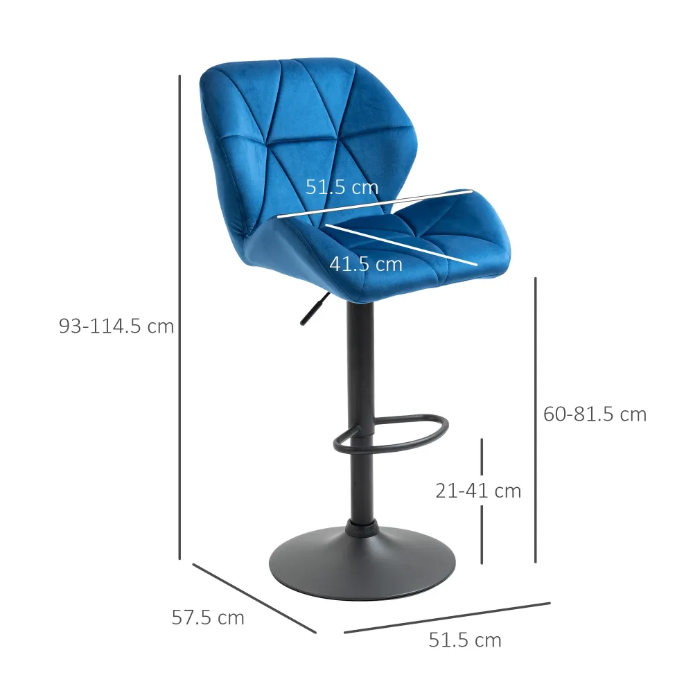 EasyComfort Set 2 Sgabelli Alti da Bar Moderno con Altezza Regolabile, seduta imbottitura con Base Rotonda da Cucina, Meta...