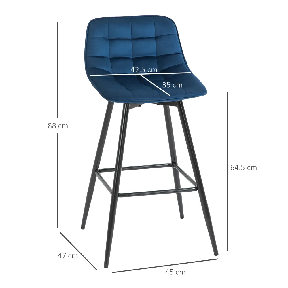 EasyComfort Set 2 Sgabelli Alti da Bar Nordico con Schienale curvato ergonomico e poggiapiedi, Sedie Imbottite per Salotto...