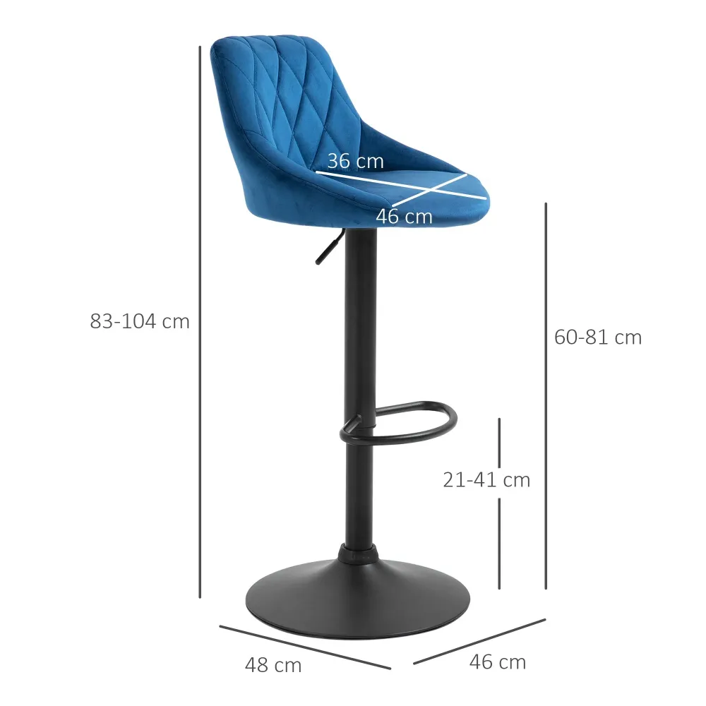 EasyComfort Set 2 Sgabelli Alti da Cucina e bar Moderno con Schienale e Poggiapiedi, Seduta girevole e regolabile, 46x48x8...