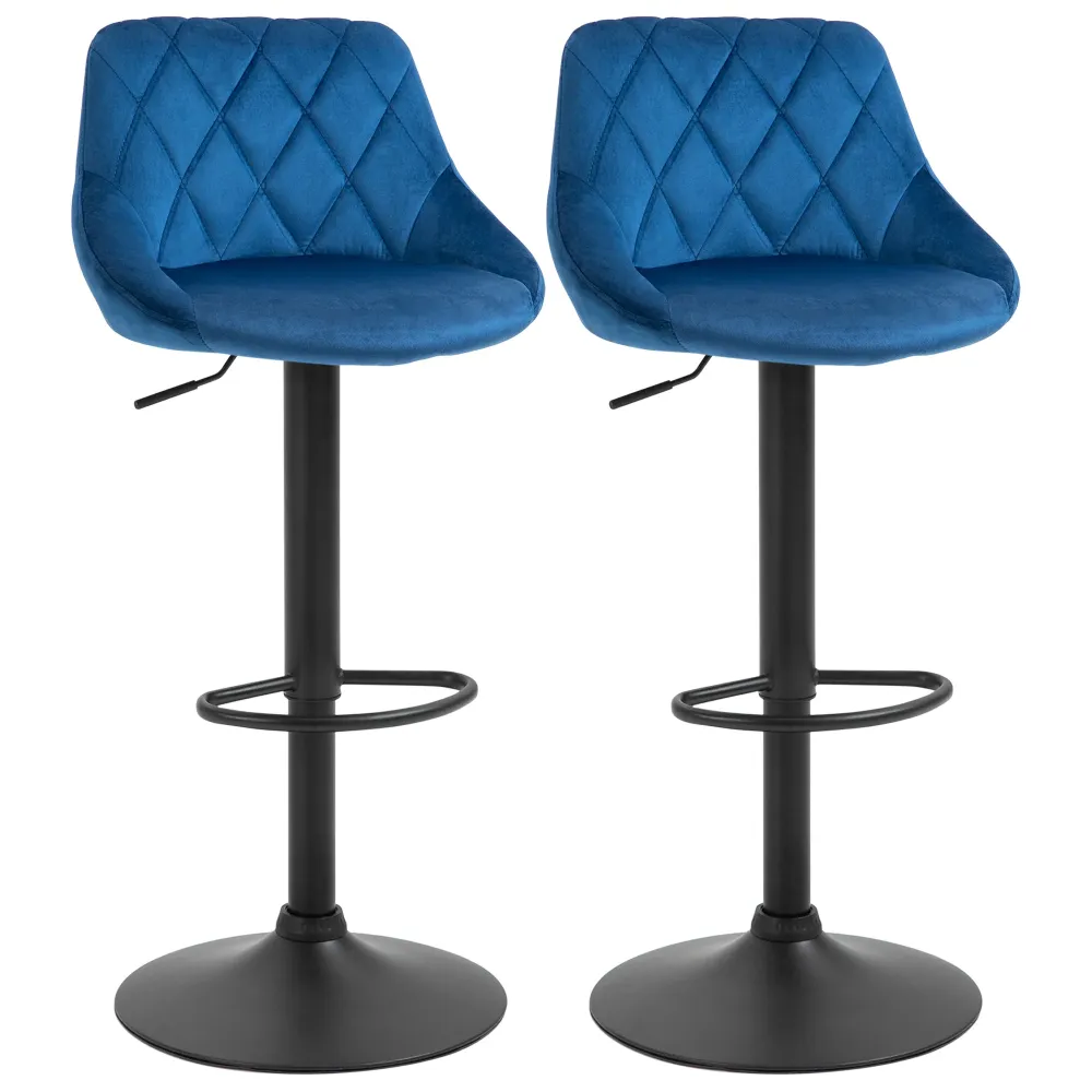EasyComfort Set 2 Sgabelli Alti da Cucina e bar Moderno con Schienale e Poggiapiedi, Seduta girevole e regolabile, 46x48x8...