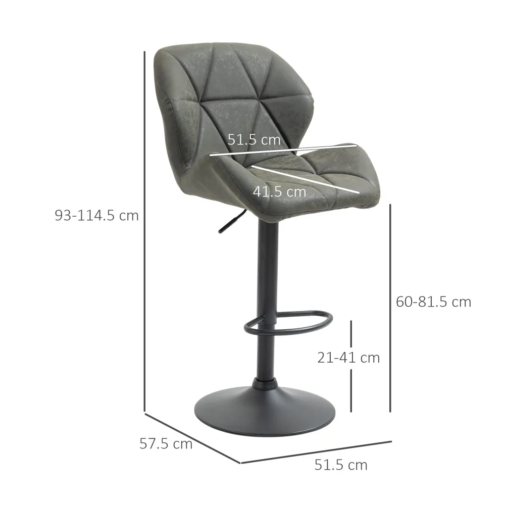 EasyComfort Set 2 Sgabelli Alti da Cucina Moderni con Schienale e Poggiapiedi, da Bar di Design con Base Rotonda, Similpel...