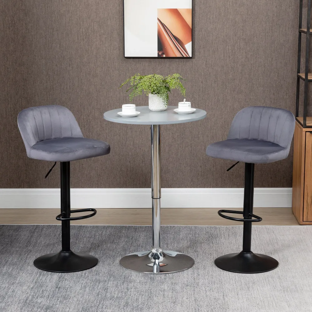 EasyComfort Set 2 Sgabelli Alti da cucina Moderno con Schienale e Poggiapiedi, Girevoli con Altezza Regolabile, imbottitur...