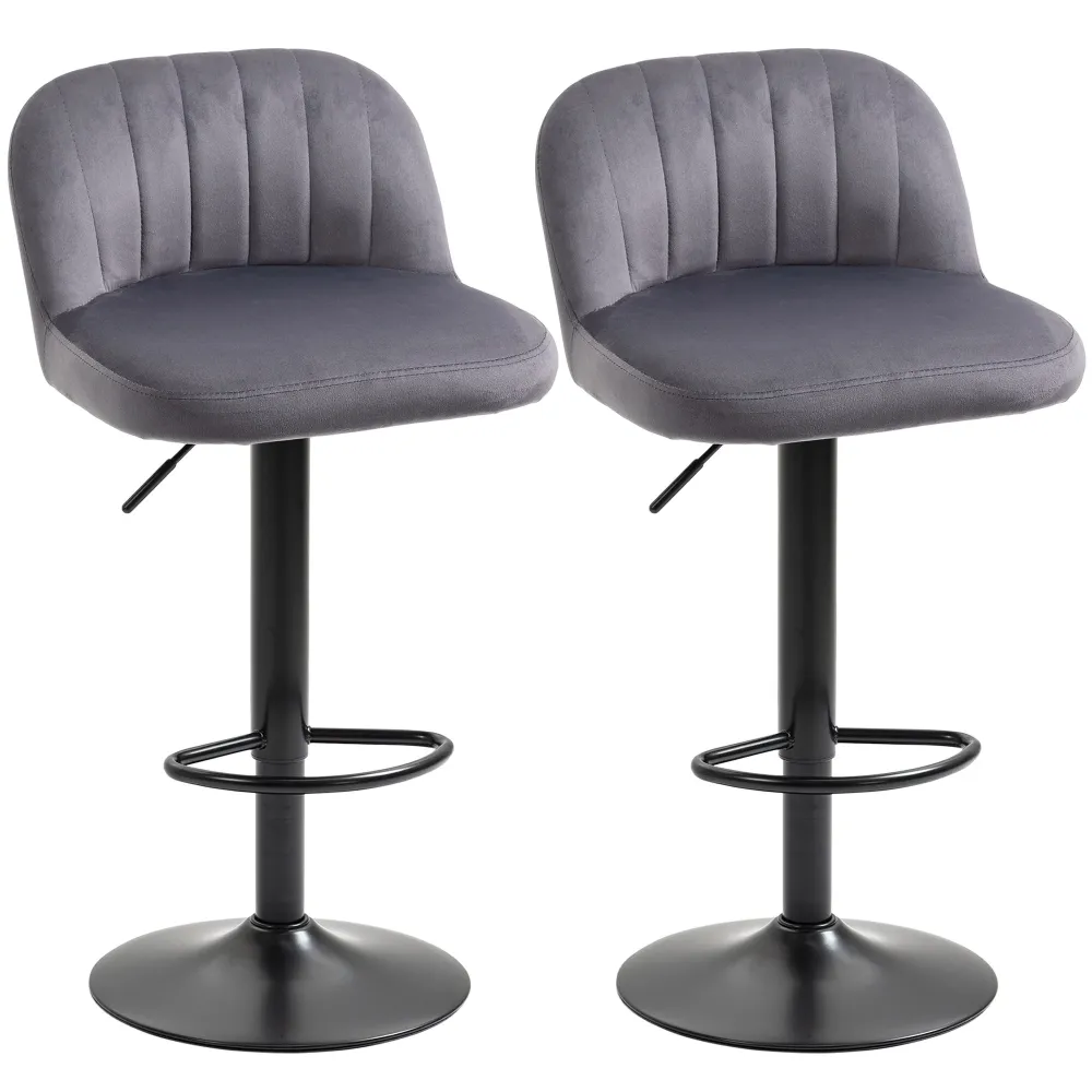 EasyComfort Set 2 Sgabelli Alti da cucina Moderno con Schienale e Poggiapiedi, Girevoli con Altezza Regolabile, imbottitur...