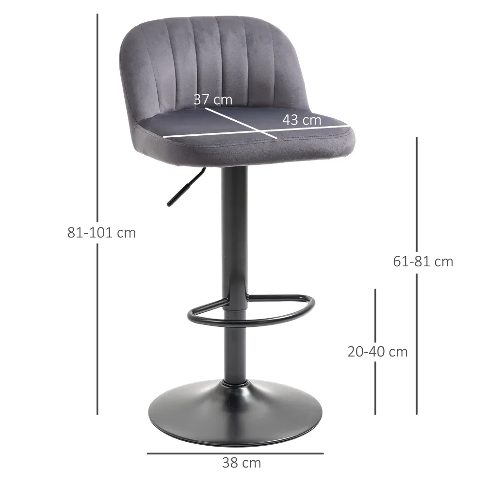 EasyComfort Set 2 Sgabelli Alti da cucina Moderno con Schienale e Poggiapiedi, Girevoli con Altezza Regolabile, imbottitur...