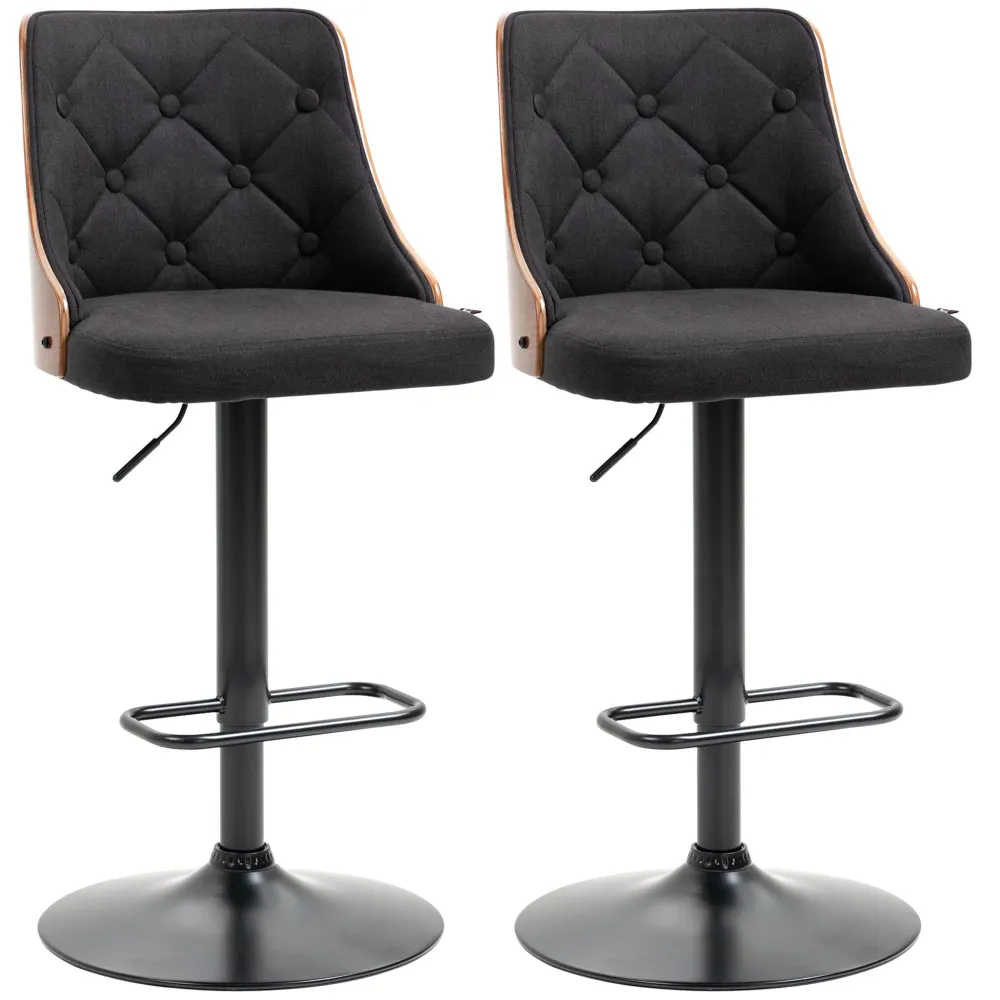 EasyComfort Set 2 Sgabelli Alti Girevoli da Cucina e Bar, Moderni ad Altezza Regolabile Tessuto Traspirante, 47.5x50x93.5-...