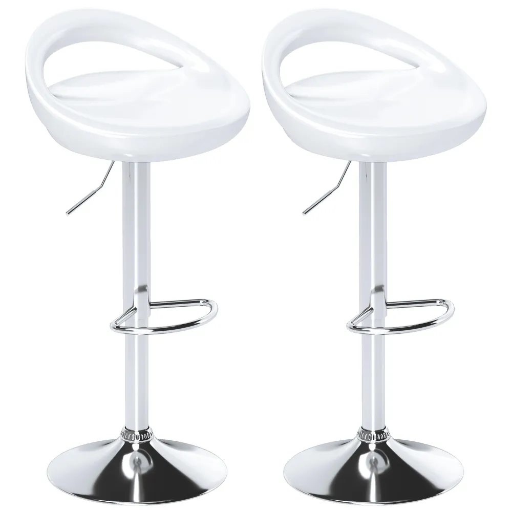 EasyComfort Set di 2 Sgabelli Alti Moderno da Bar Girevoli con Poggiapiedi, Seduta Regolabile Acciaio, Struttura metallo,...