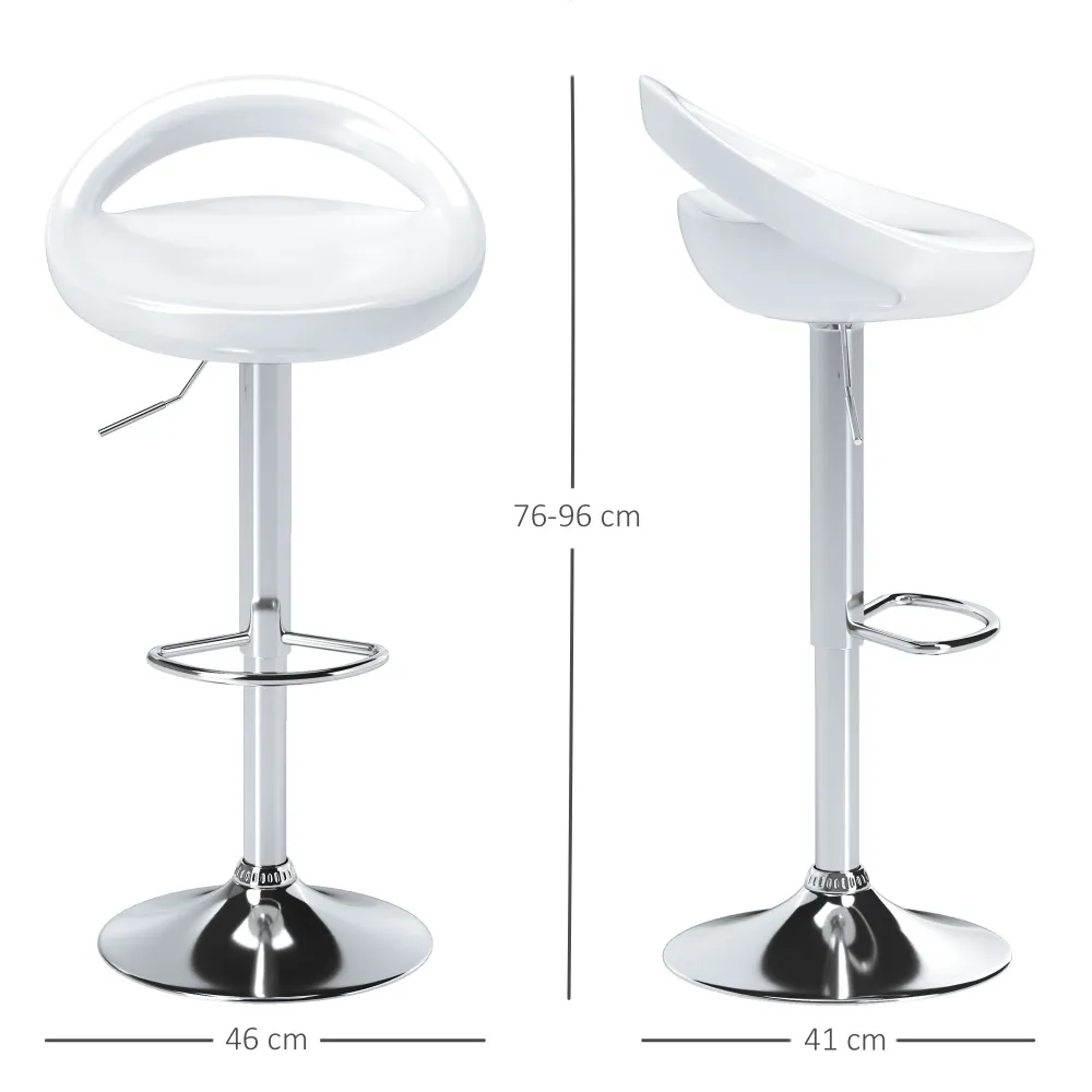 EasyComfort Set di 2 Sgabelli Alti Moderno da Bar Girevoli con Poggiapiedi, Seduta Regolabile Acciaio, Struttura metallo,...