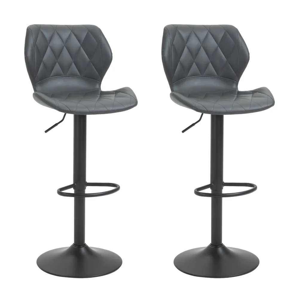 Easycomfort Set di 2 Sgabelli da Bar Alti Finta Pelle con Altezza Regolabile, Sgabelli Cucina Girevoli con Schienale e Pog...