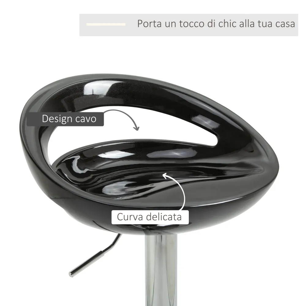 Easycomfort Set 2 Sgabelli da Bar Alti, Sgabelli Girevoli 360°, con Schienale e Poggiapiedi, Altezza Regolabile, Base Acci...