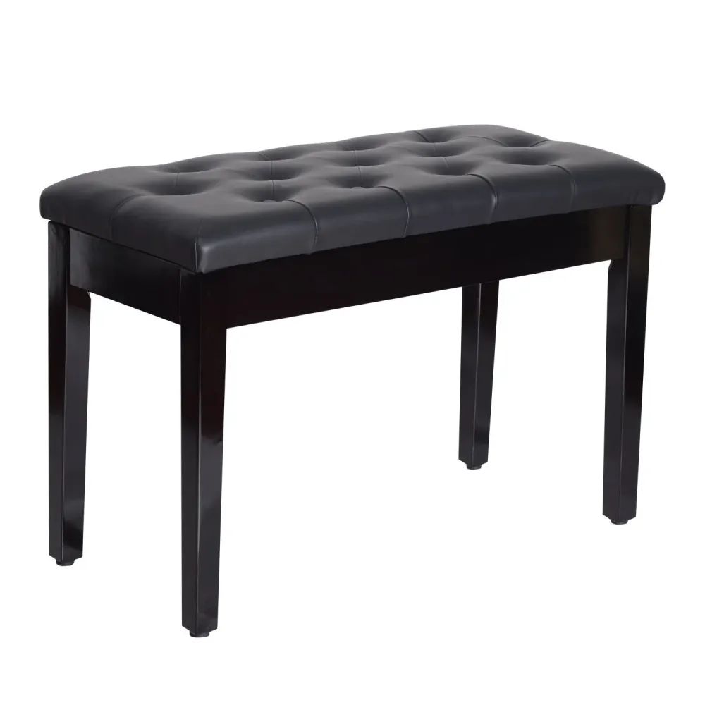 EASYCOMFORT Sgabello Panchetta Panchina Sedia per Pianoforte con vano portaoggetti, Nero, 75x35x50 cm
