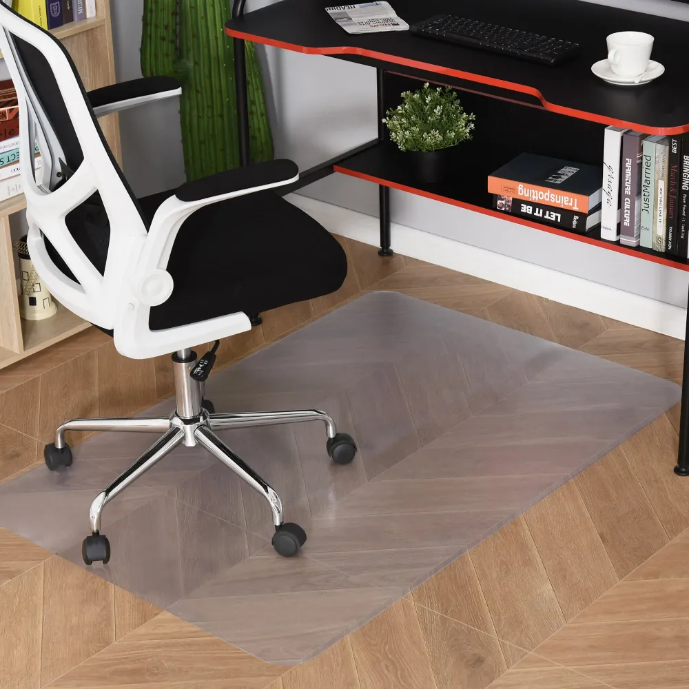 EasyComfort Tappetino per Sedia Ufficio Salvapavimento Antiscivolo Plastica, 90x120cm, Trasparente