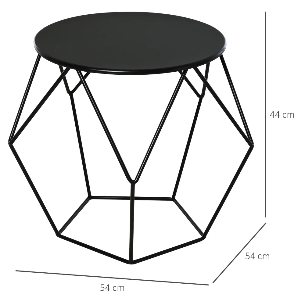 Easycomfort Tavolino da Caffè Salotto Design Nordico Minimalista Geometrico Ampio Piano, Acciaio, 54x54x44cm