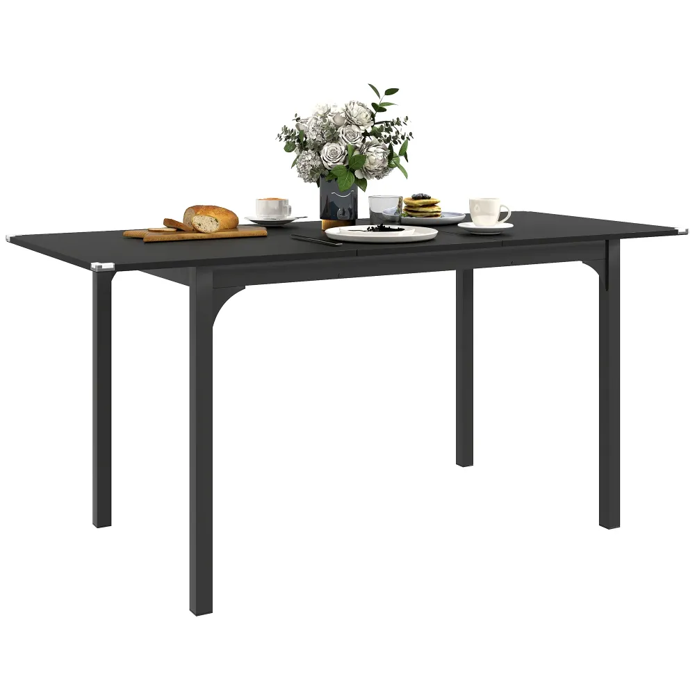 EasyComfort Tavolo Allungabile 4-6 Posti Espandibile da 120-160 cm con Gambe Acciaio, Nero