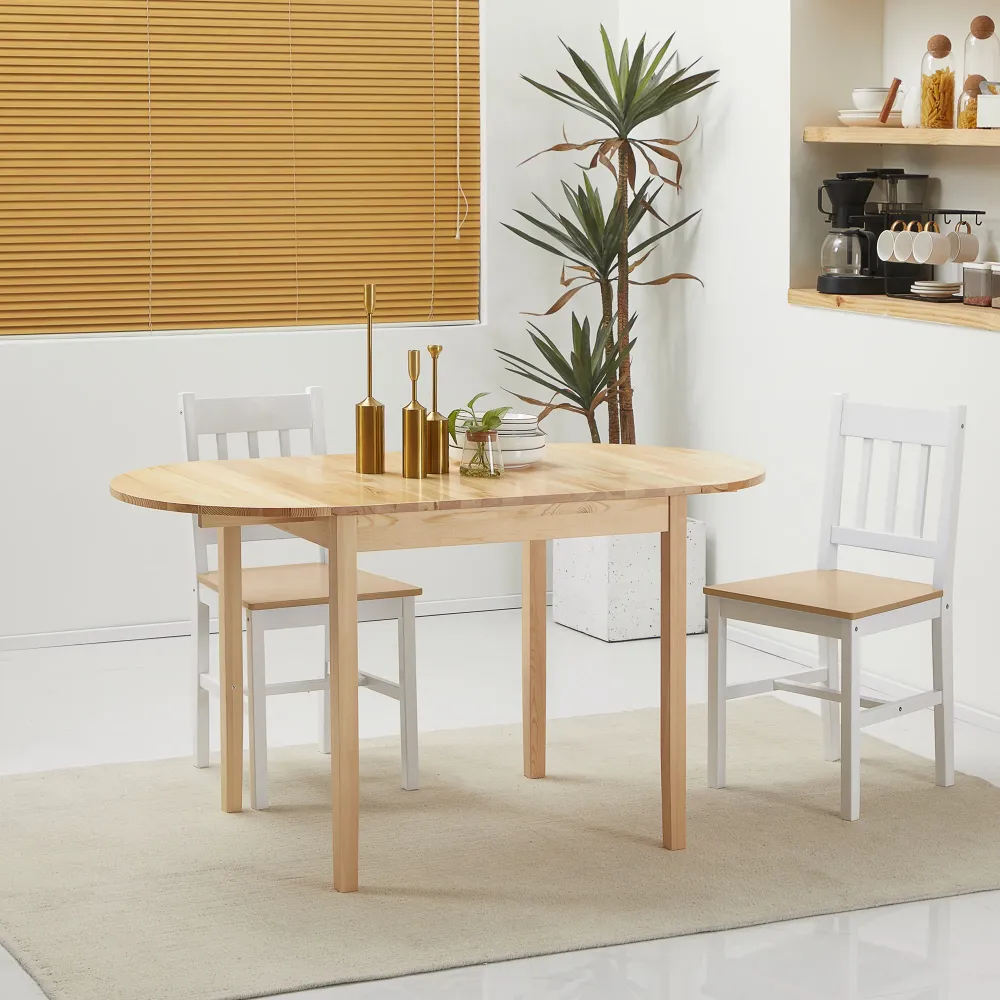 EasyComfort Tavolo Allungabile Ribalta per 4-6 Persone Legno di Pino, 140x70x75 cm, color Legno