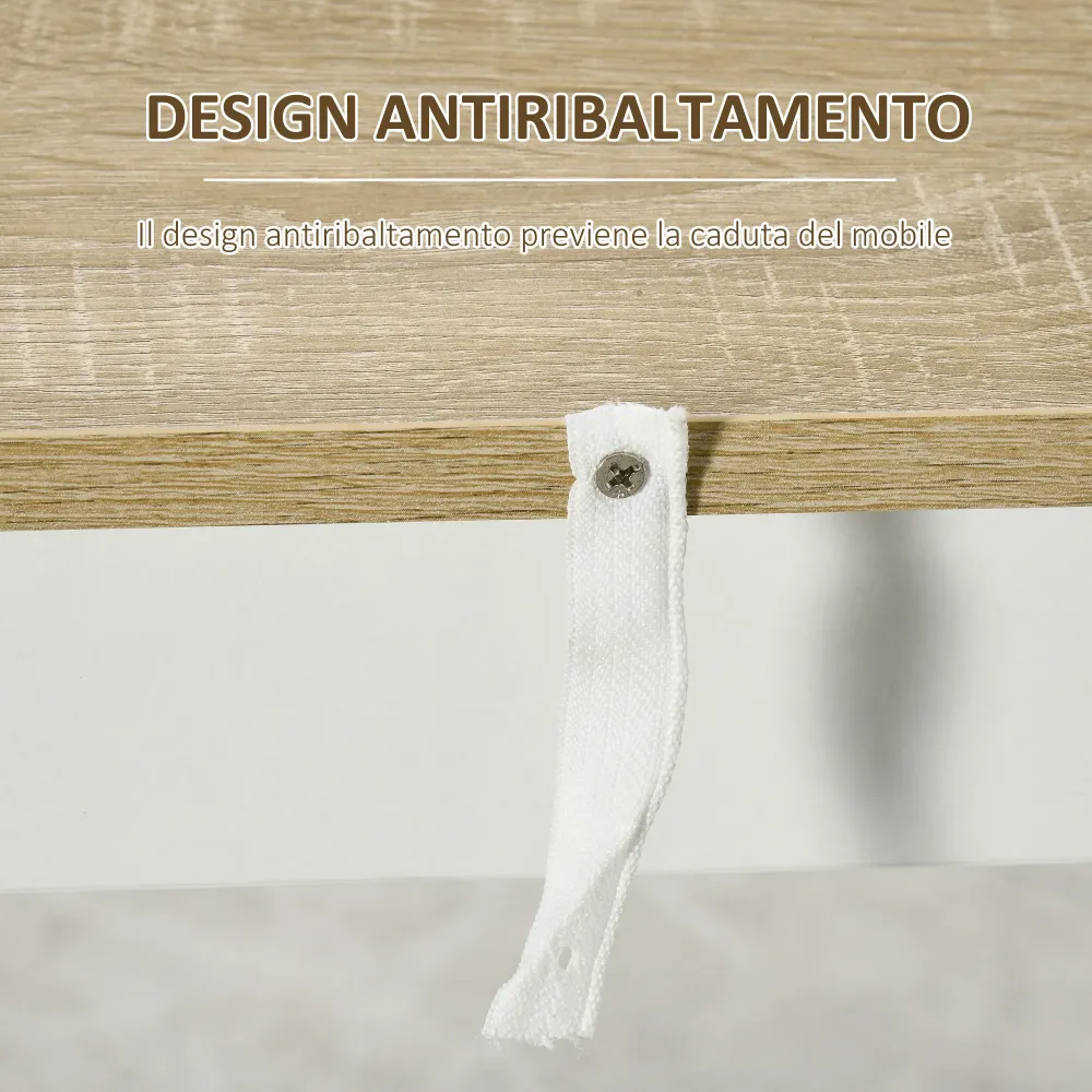 EasyComfort Tavolo da Bar con 3 Mensole e Barre Protettive, Acciaio e Truciolato, 112x57x106 cm, Bianco