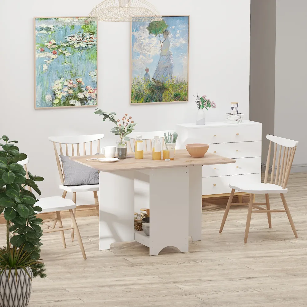 Easycomfort Tavolo Consolle Ribalta con Vano Mensola, Tavolino da Salotto e Cucina, Tavolo Ribalta, Pieghevole, Salvaspazi...