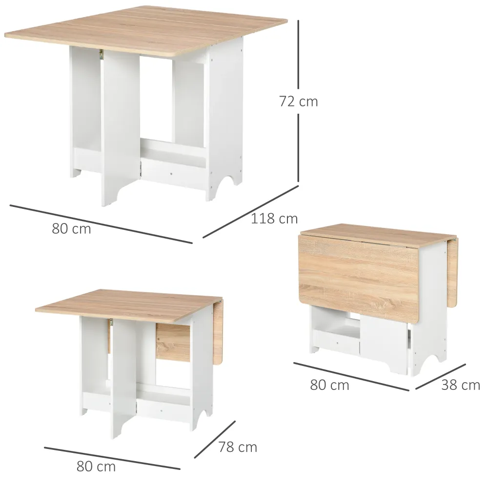 Easycomfort Tavolo Consolle Ribalta con Vano Mensola, Tavolino da Salotto e Cucina, Tavolo Ribalta, Pieghevole, Salvaspazi...