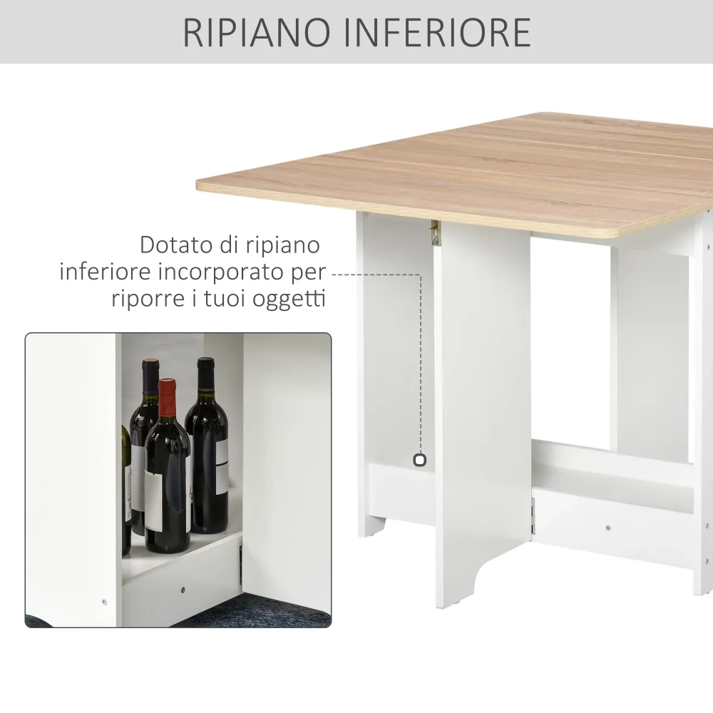 Easycomfort Tavolo Consolle Ribalta con Vano Mensola, Tavolino da Salotto e Cucina, Tavolo Ribalta, Pieghevole, Salvaspazi...