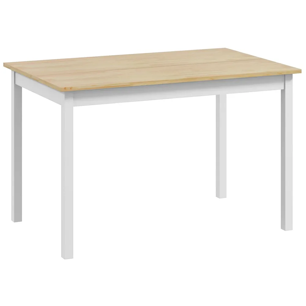 EasyComfort Tavolo da Pranzo 4 Posti con Piedini Antiscivolo, Legno di Pino, 120x75x75 cm