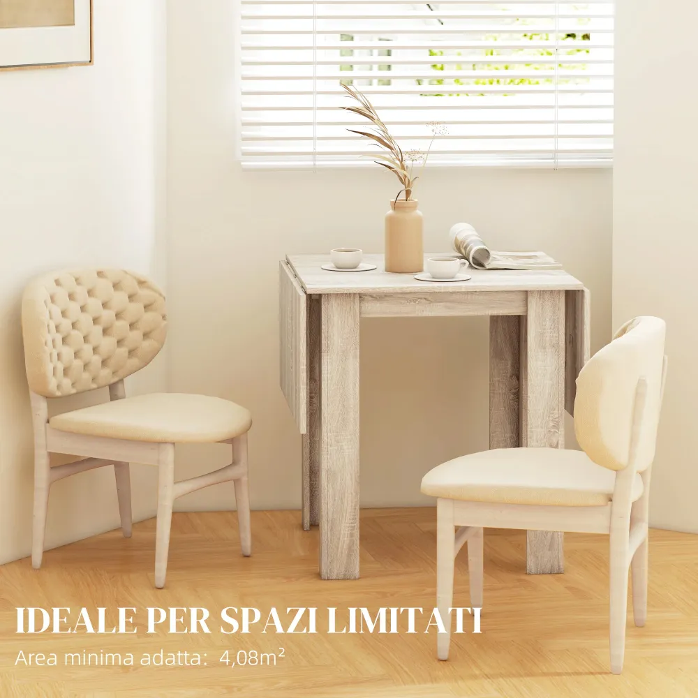 EasyComfort Tavolo Ribalta per 4 Persone max Impermeabile e Antigraffio, Truciolato, 140x70x75 cm, color Rovere