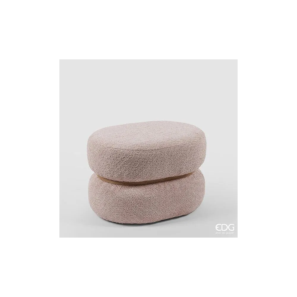 EDG - Pouf Boucle Ovale H.41 L.60 L.45 Rosa