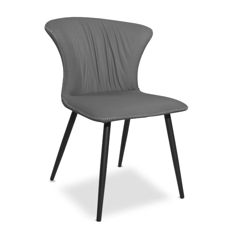 Set di sedie da pranzo "Core" imbottite ecopelle con gambe metallo nere cm 56x61 84h Effezeta