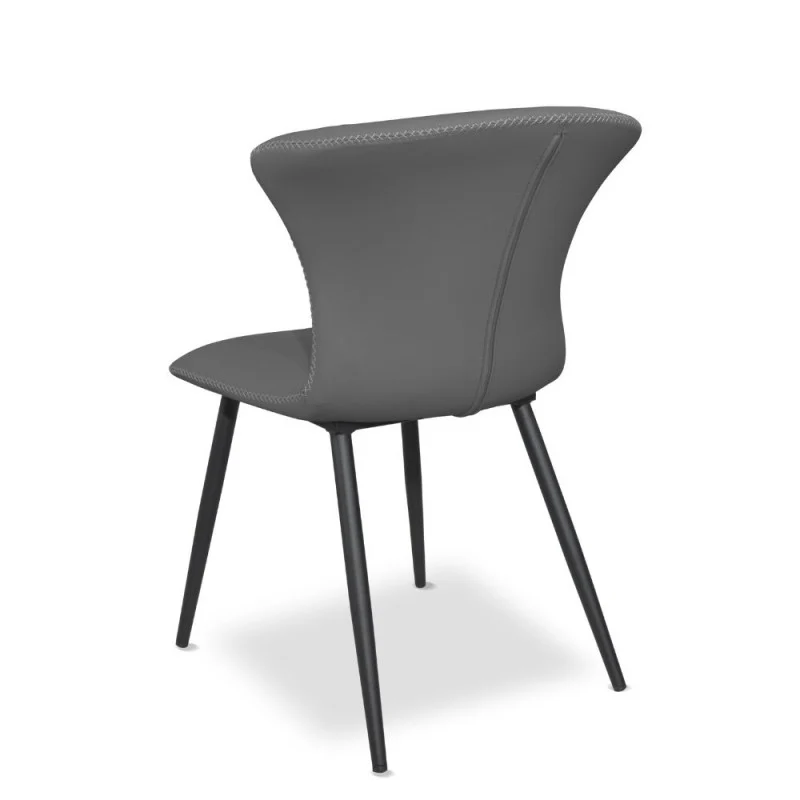 Set di sedie da pranzo "Core" imbottite ecopelle con gambe metallo nere cm 56x61 84h Effezeta