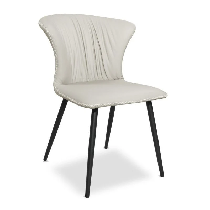 Set di sedie da pranzo "Core" imbottite ecopelle con gambe metallo nere cm 56x61 84h Effezeta