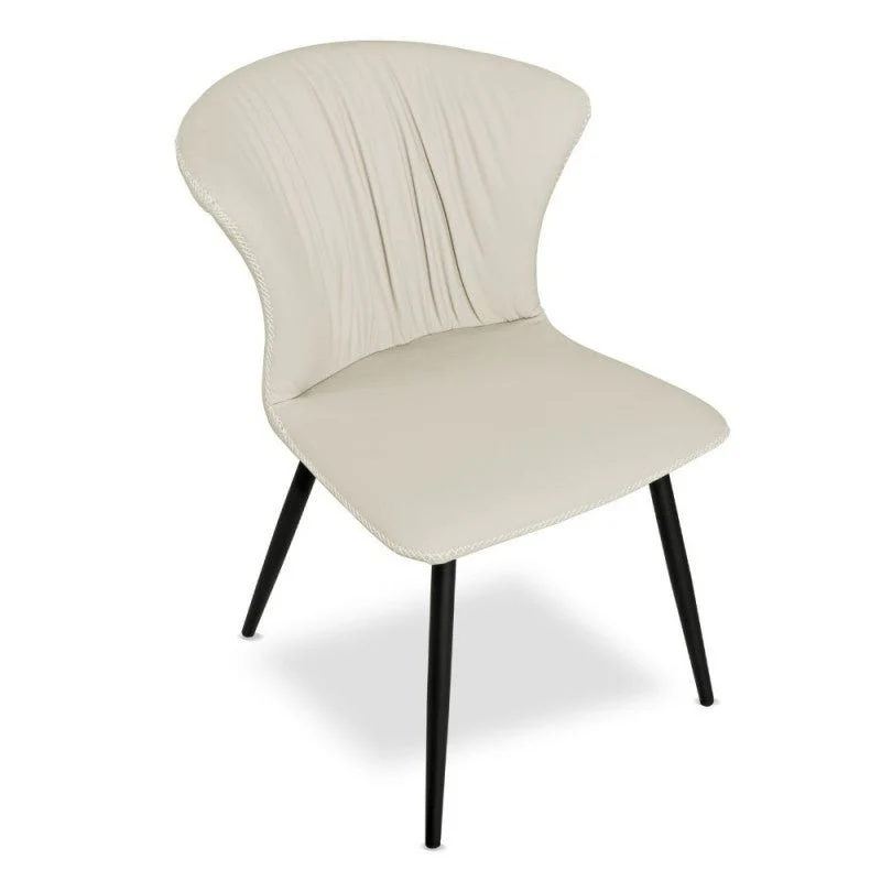 Set di sedie da pranzo "Core" imbottite ecopelle con gambe metallo nere cm 56x61 84h Effezeta