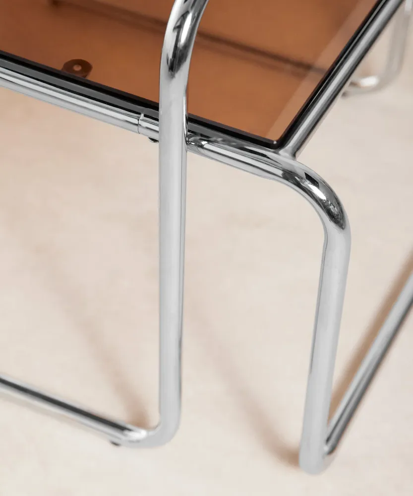 Tavolini da caffè acciaio e vetro temperato Lesvos Eileen Gray