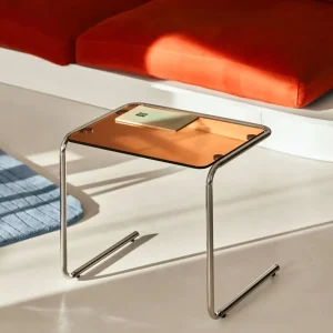Tavolino metallo e vetro temperato Bonet Eileen Gray