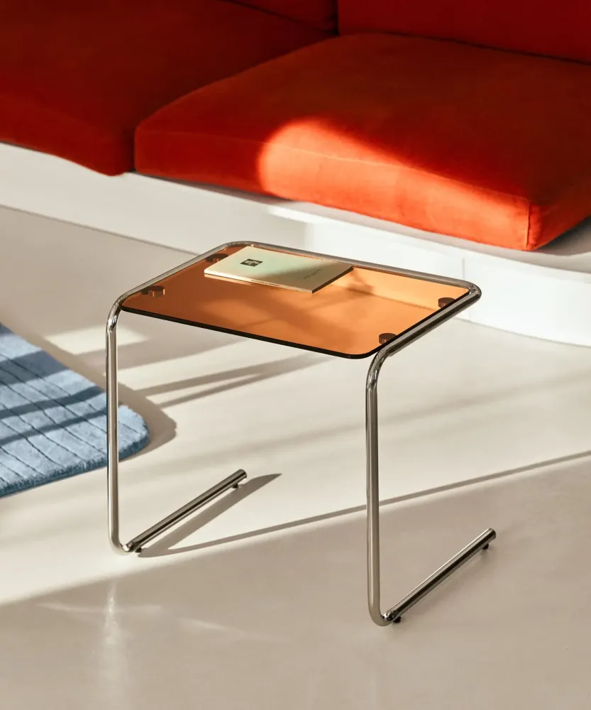 Tavolino metallo e vetro temperato Bonet Eileen Gray