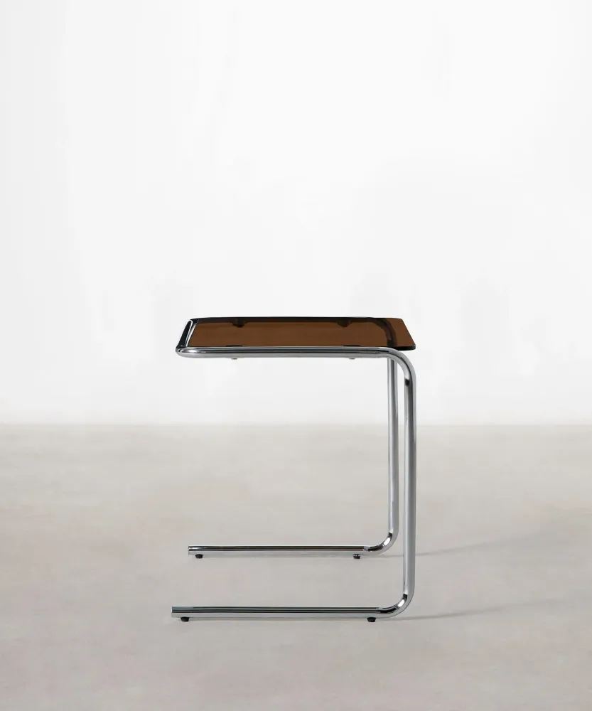 Tavolino metallo e vetro temperato Bonet Eileen Gray